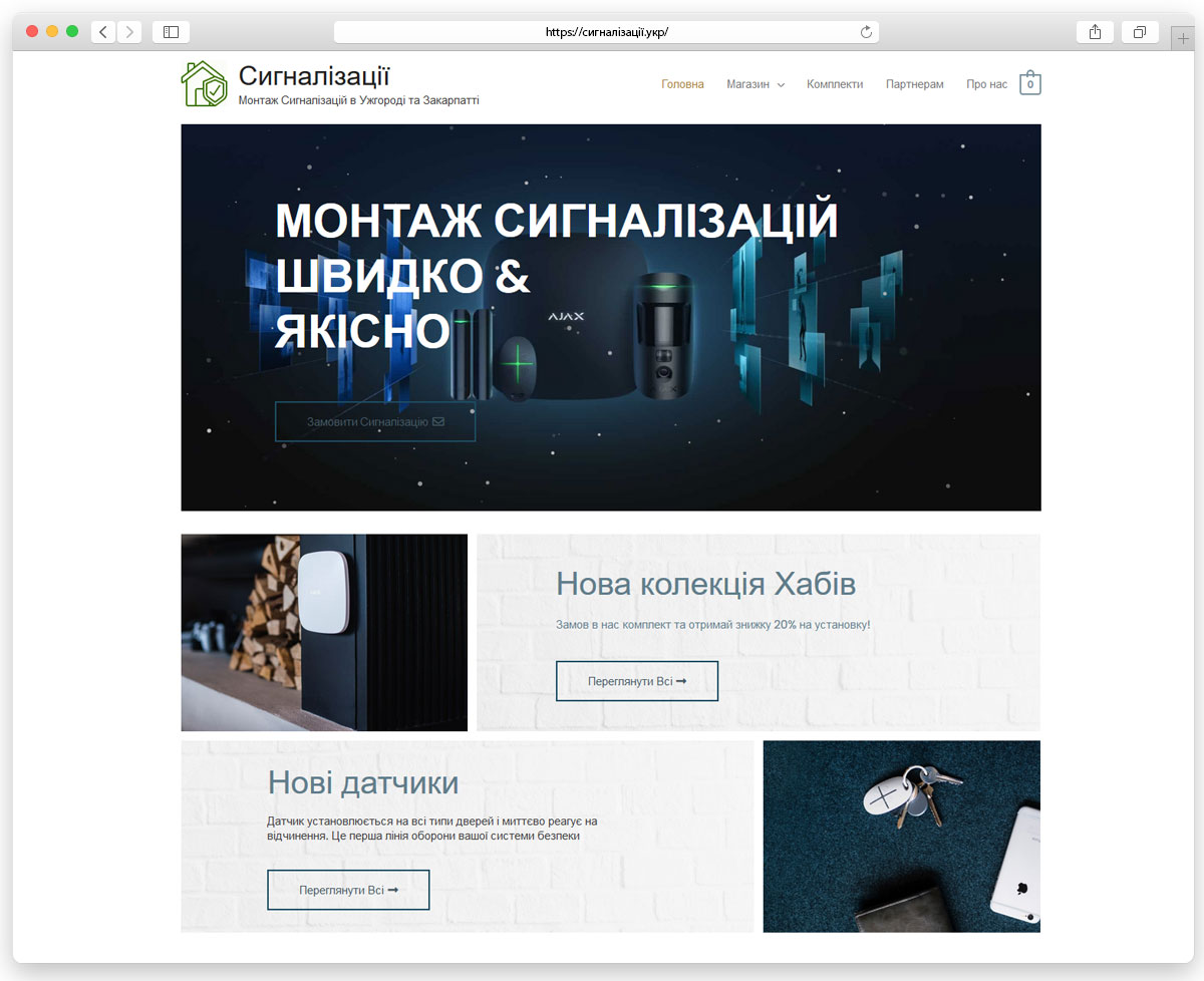 Installation of Alarms in Uzhgorod and Transcarpathia online store
